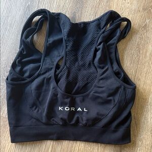 Koral Black Racerback Sports Bra with Mesh Back